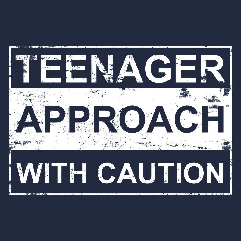 Approche adolescente avec prudence blanc Danger! Adolescent