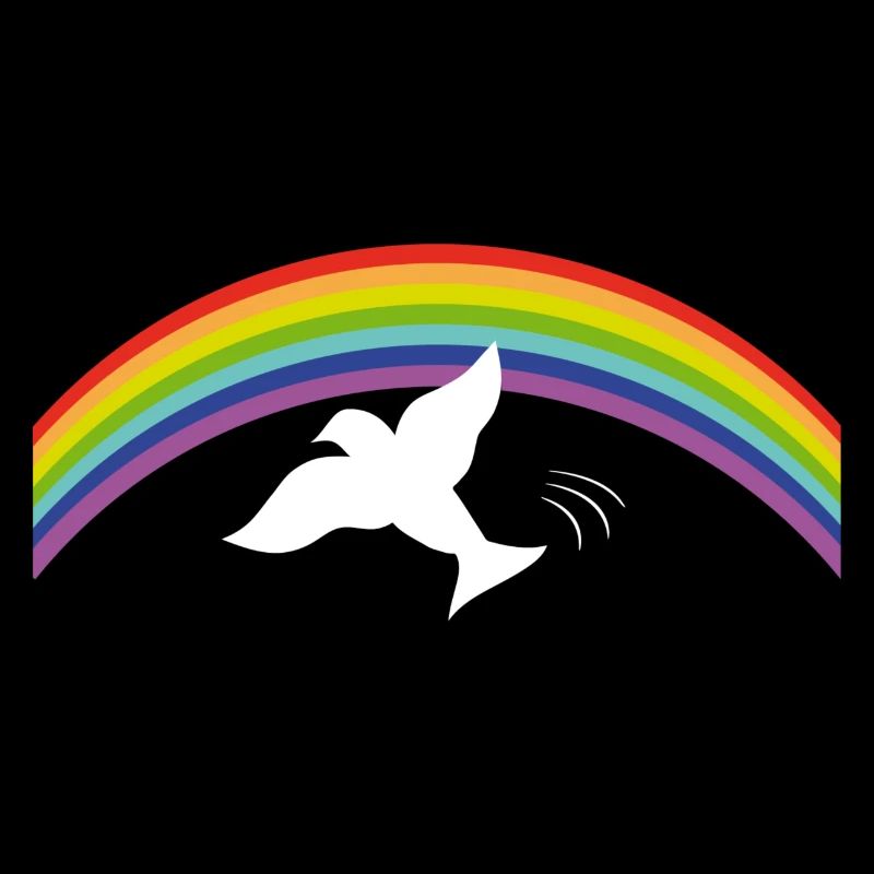 RAINBOW Regenbogen avec colombe de la paix