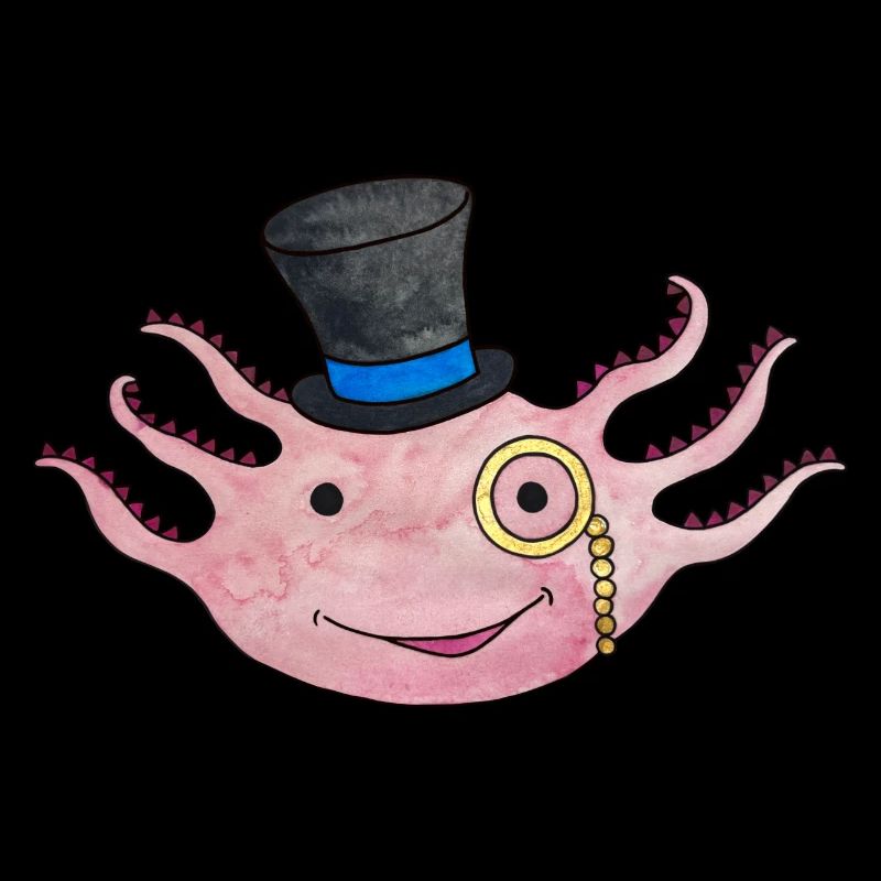 Axolotl Cute Newt Top Hat Mexico Amphibians