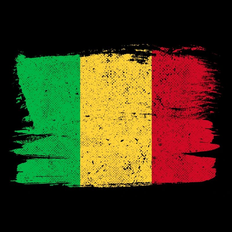 Drapeau du Mali Drapeau Paix Vintage