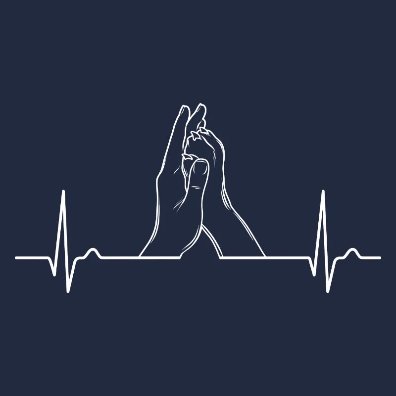 Hand + Hundepfote - High Five - Herzkurve, Puls