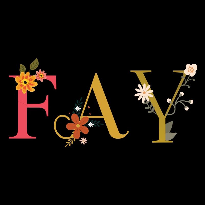 FAY Name mit Blumen geschmückt
