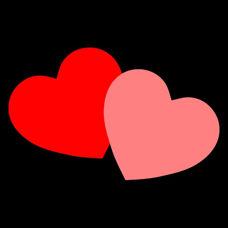 2 Coeurs - rouge et rose