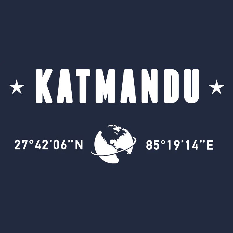Katmandou, Népal, coordonnées : planète Terre blanche