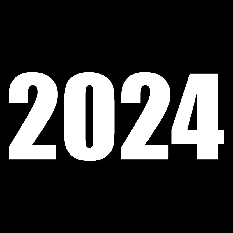 2024 blanc Réveillon du Nouvel An noir