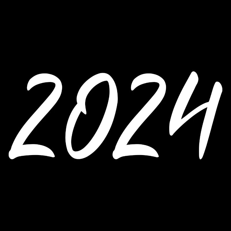 2024 blanc Réveillon du Nouvel An noir