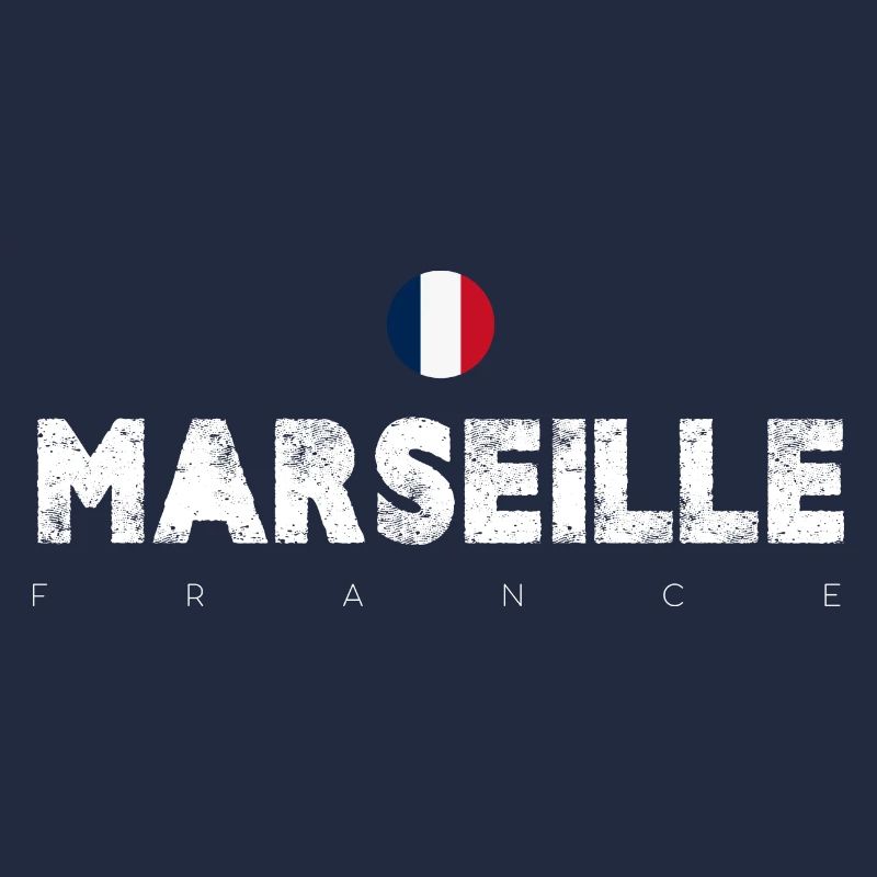 Marseille Frankreich Vintage Distressed Typografie