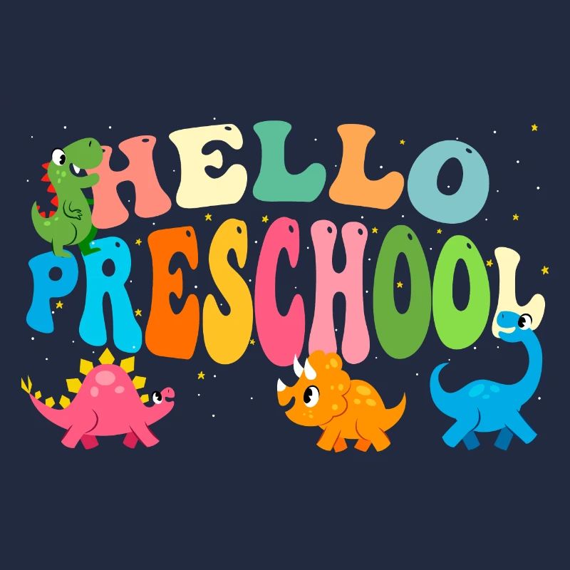 Hello Preschool w/ Cute Dinosaurs Back To School