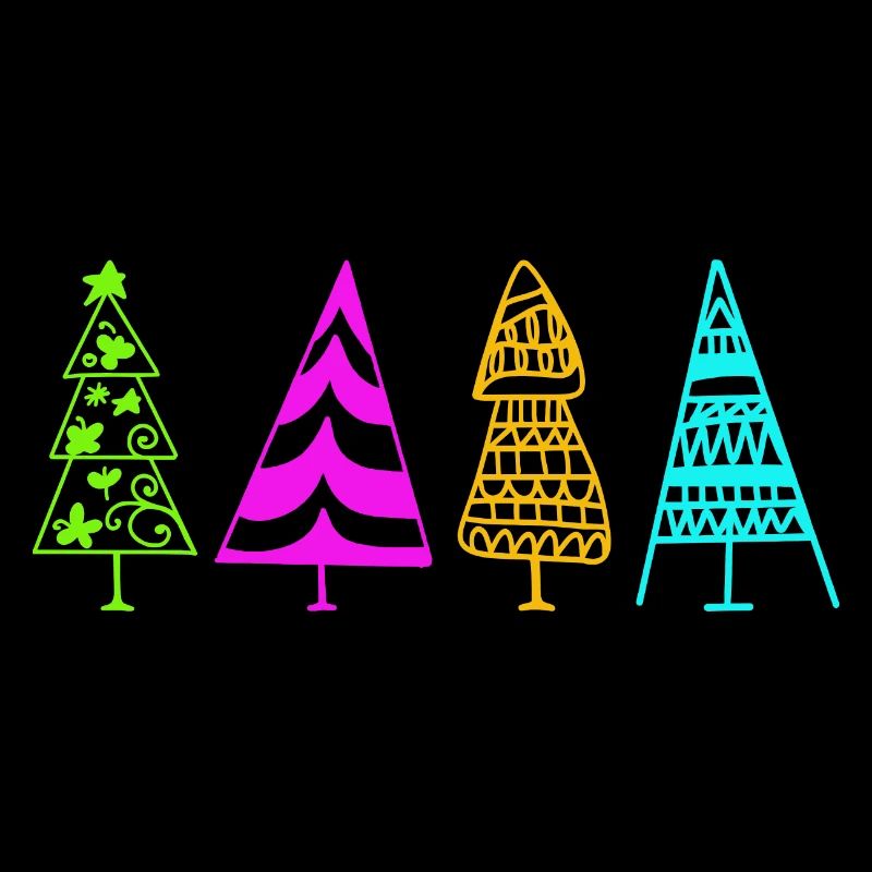 Bunte Weihnachtsbaum-Illustration