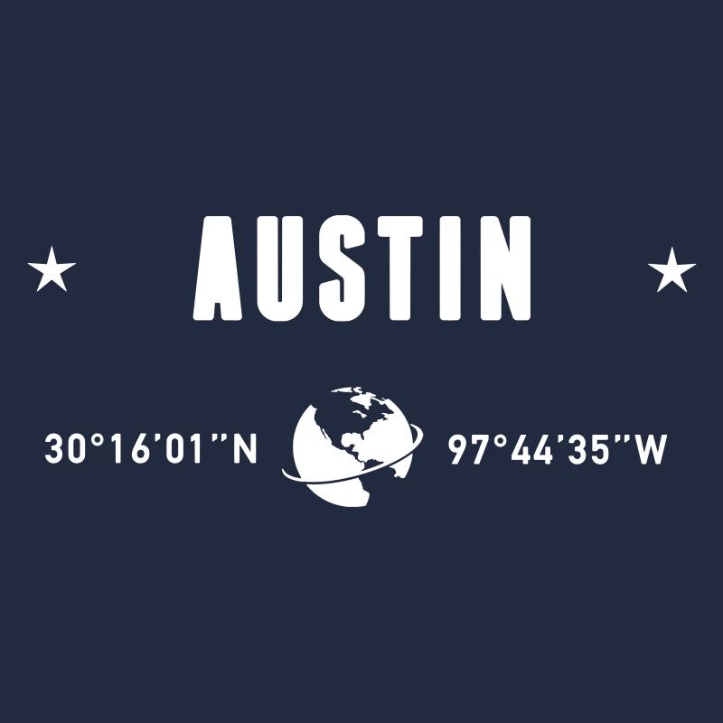 Austin Texas Coordinates Gps White