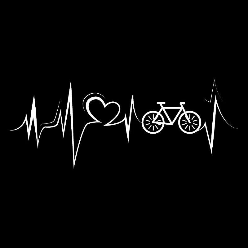 Bicycle heartbeat icon pulse cycling icon Logo