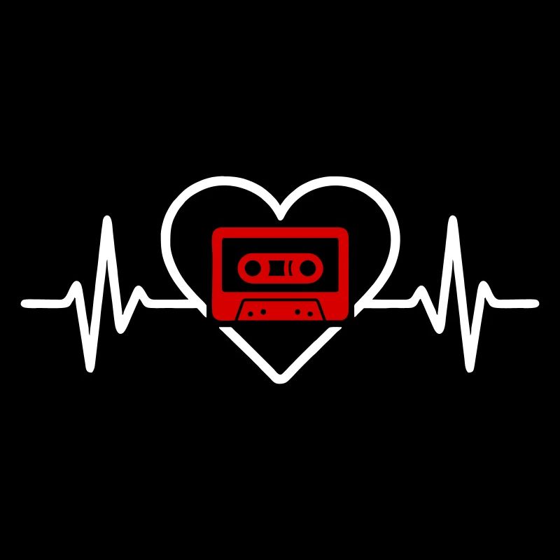 Retro Musik Herz Kassette