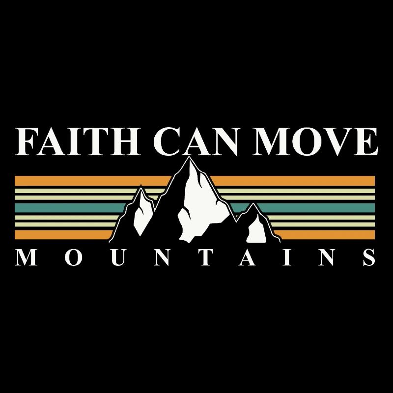 Faith Moves Mountains – Retro Mountain Landscape