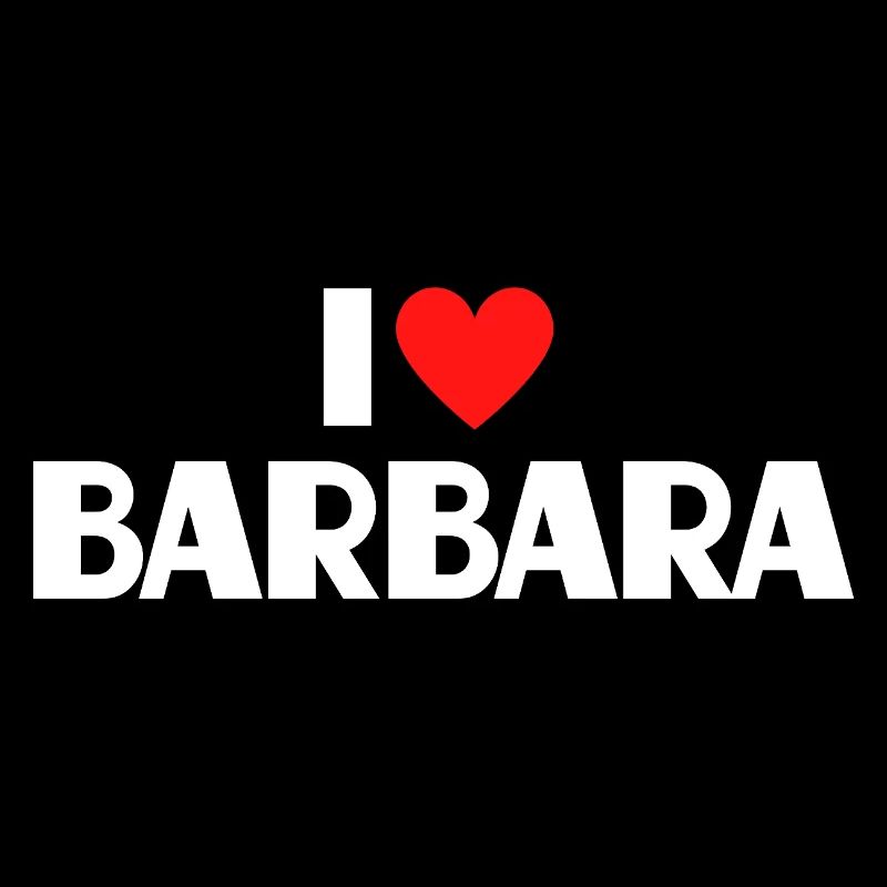 J'aime Barbara Red Heart Romantic Name Fan