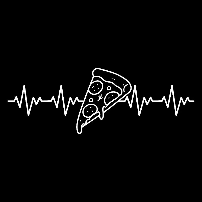 Pizzastück Pizzabäcker Pizza EKG Herzschlag