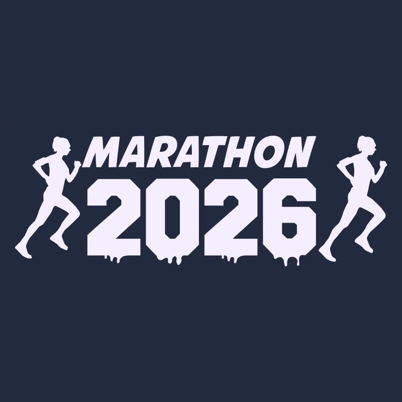 Marathon 2026 Runner Silhouette Design