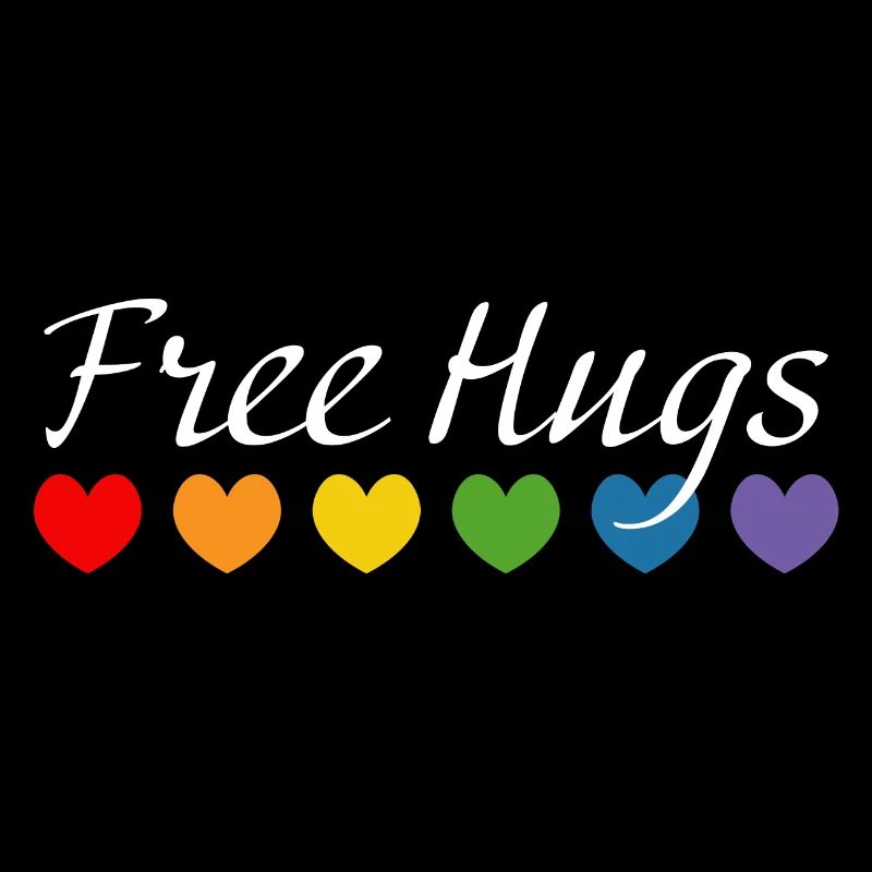 Regenbogenherzchen Free Hugs LGBT lgbtqi queer
