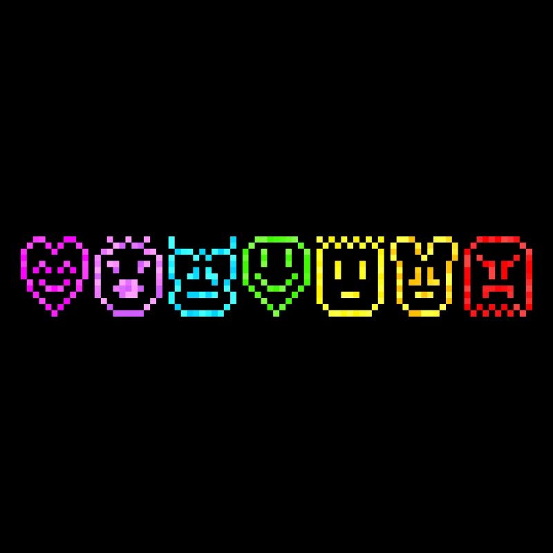 Lustige Emotionen Regenbogenfarbe Emoticon