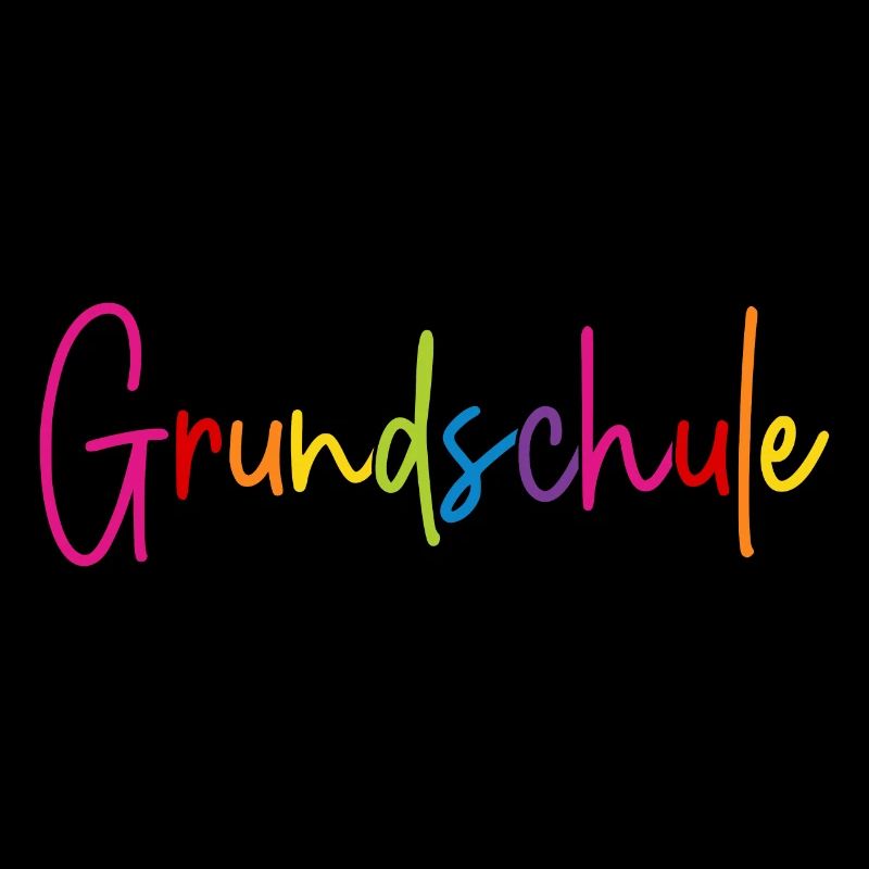 Grundschule Schrift bunt Regenbogen Farben
