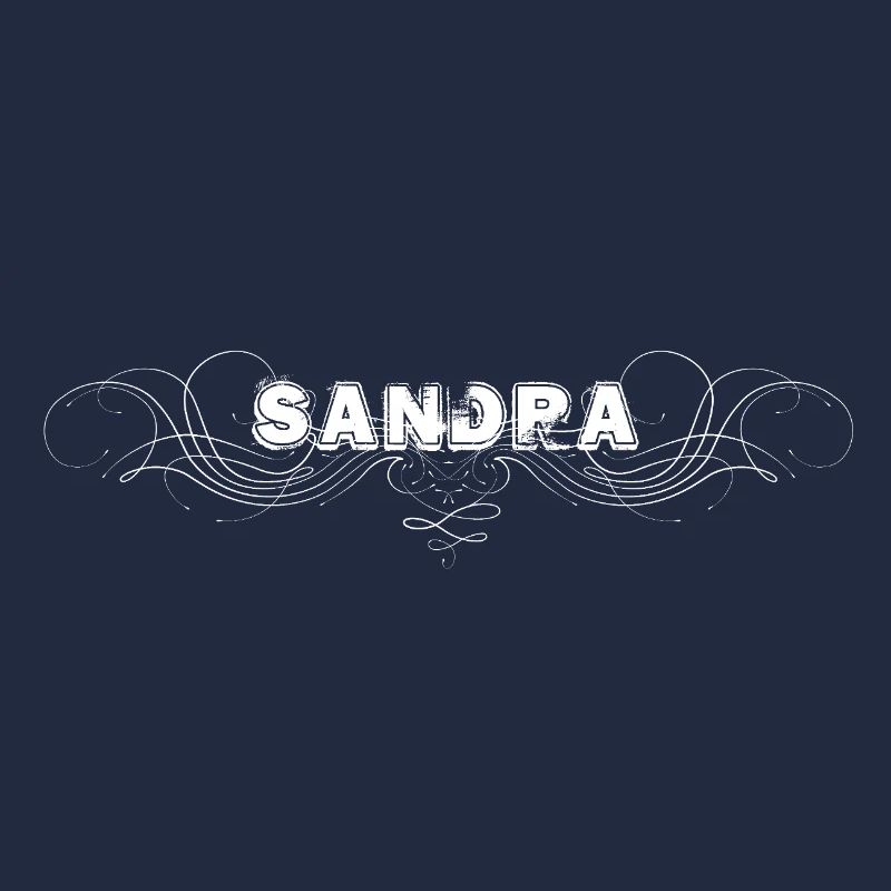Lettrage SANDRA avec lignes décoratives