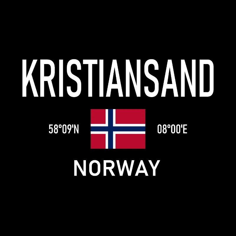 Kristiansand - Norway - Coordinates - Flag