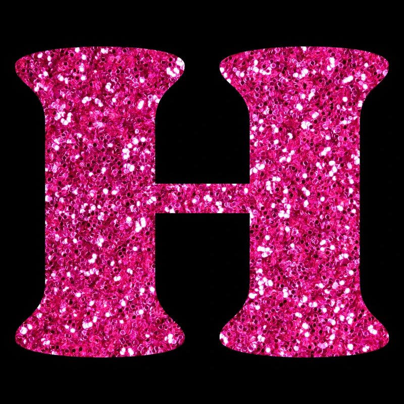 Lettre h rose pailleté
