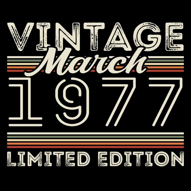 March 1977 Vintage 1977 Birthday Gift March