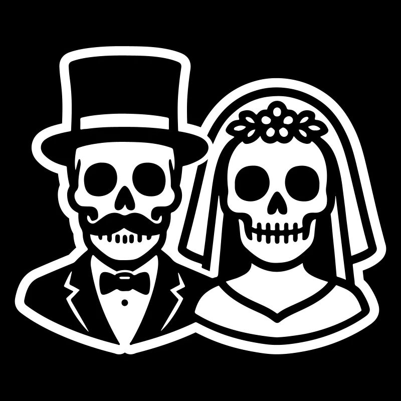 Brautpaar Hochzeit Skelett Braut Bräutigam