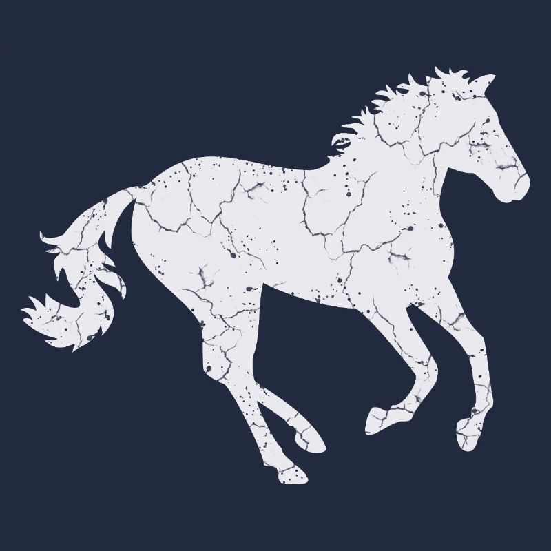 Cheval blanc au galop