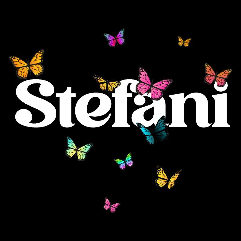 Schöner Mädchenname mit Schmetterlingen STEFANI