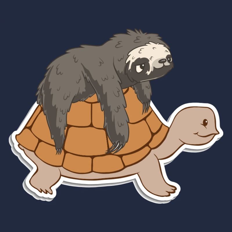 Adorable Turtle and Sloth