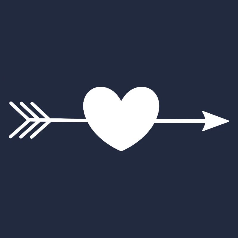 white heart white with arrow