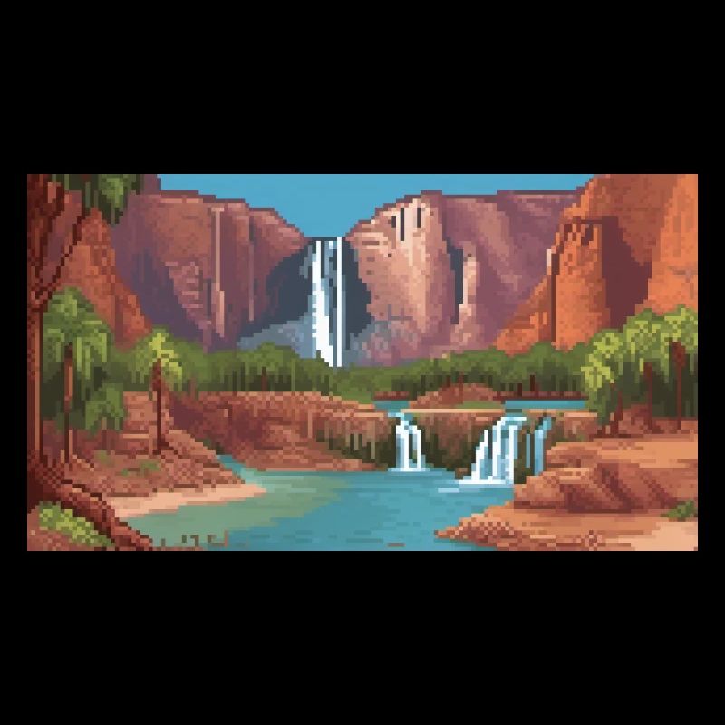 Havasu Falls, Arizona - Pixel Art