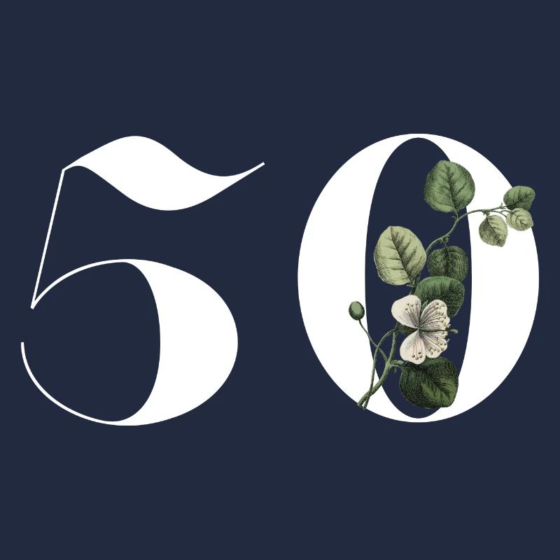 Nummer 50 Blumengrün - 50. Geburtstag Blumen