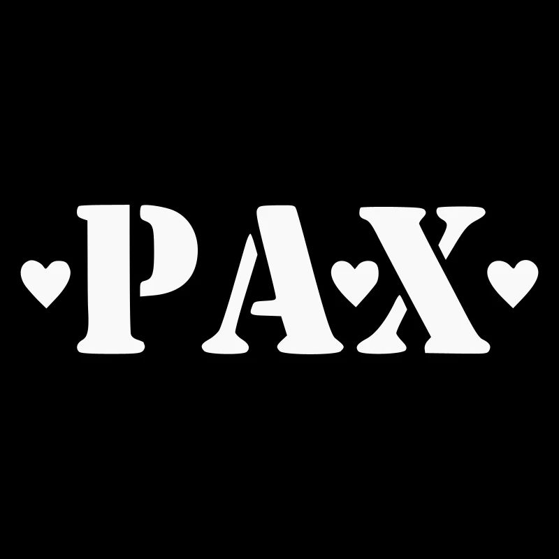 Pax - Paix - Slogan avec des cœurs