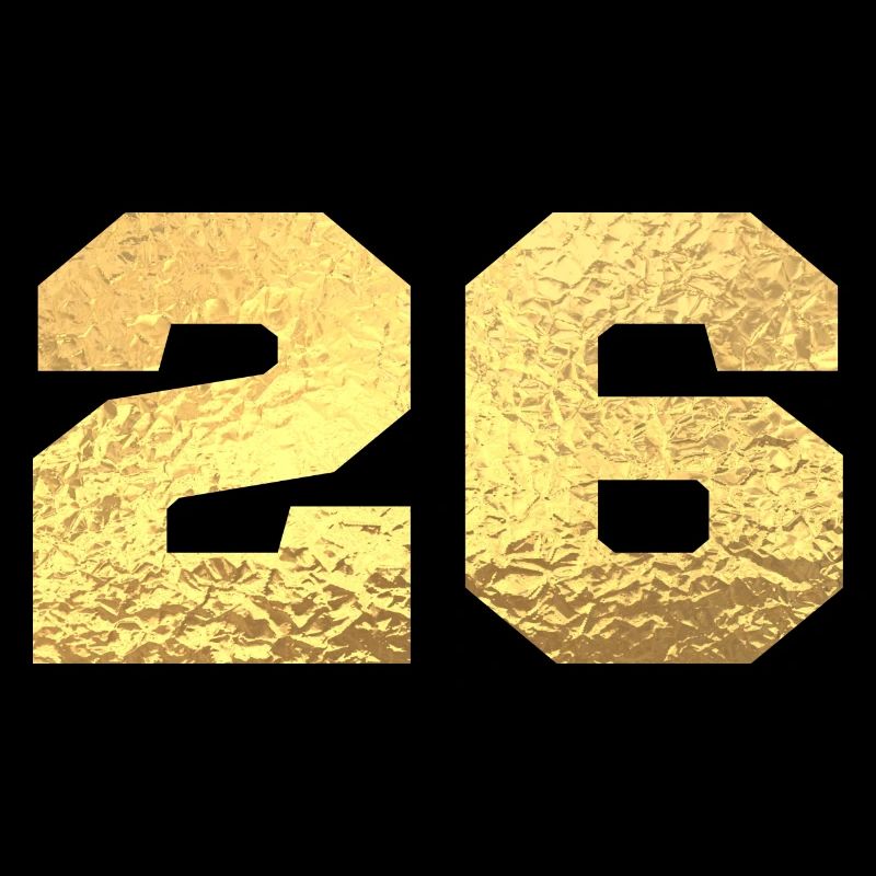 Numéro 26 paillettes doré - 26e anniversaire