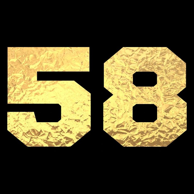 Nummer 58 Gold Glitter - 58. Jahrestag