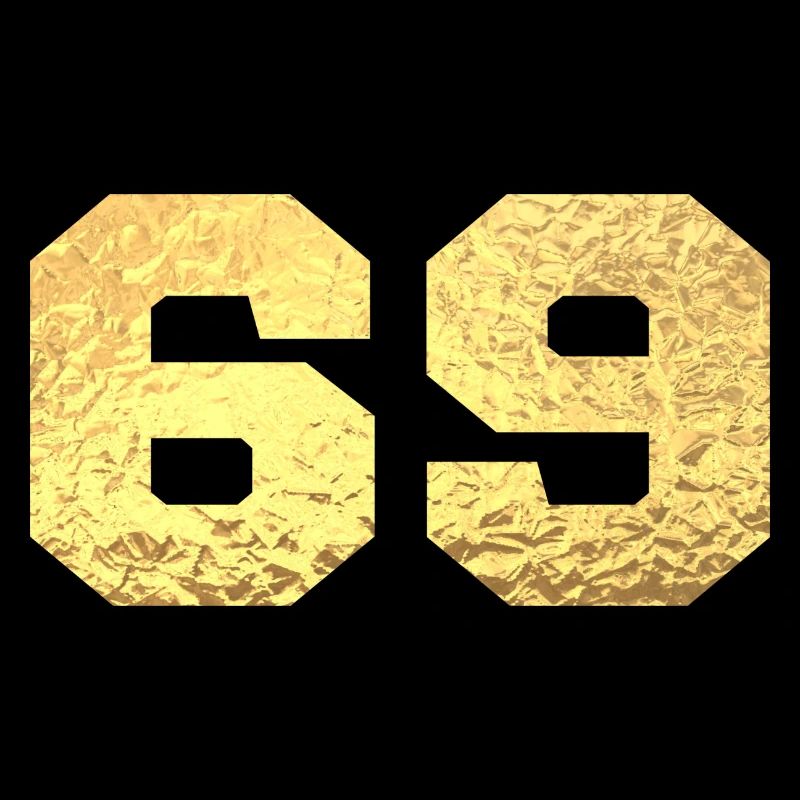 Numéro 69 paillettes doré - 69e anniversaire