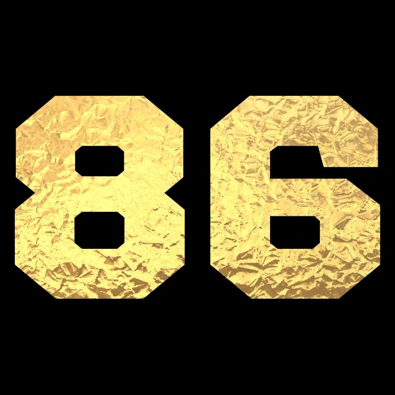Numéro 86 paillettes doré - 86e anniversaire