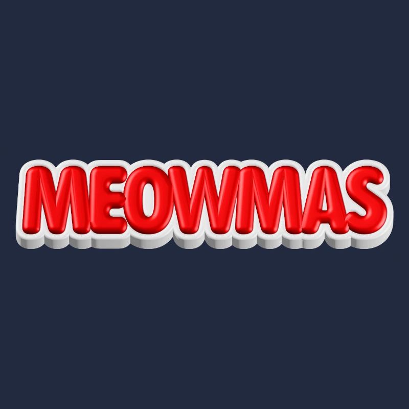 Typographie 3D du chat de Noël Meowmas