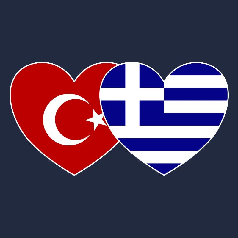 Turquie Grèce Drapeau Cœur
