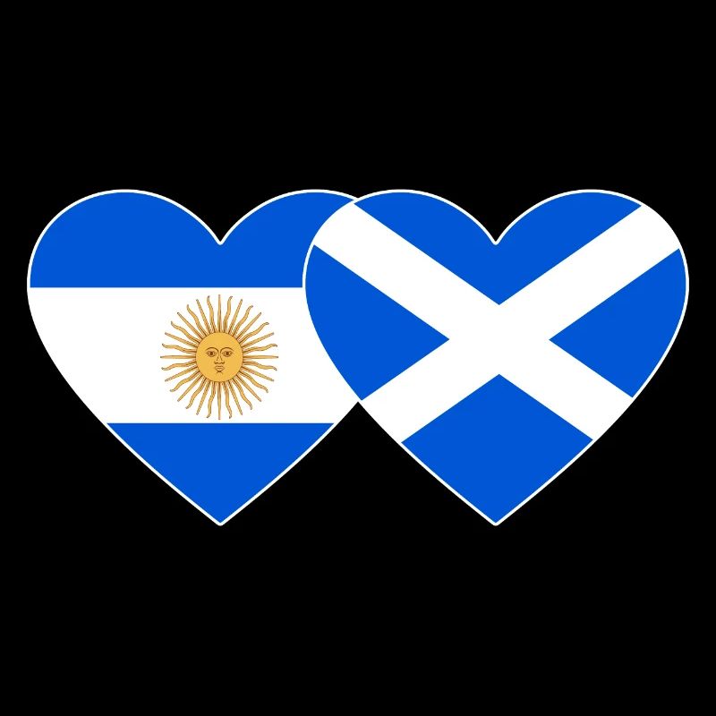 Argentine Ecosse Drapeau Coeur
