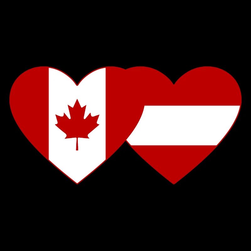 Coeur de drapeau Canada Autriche