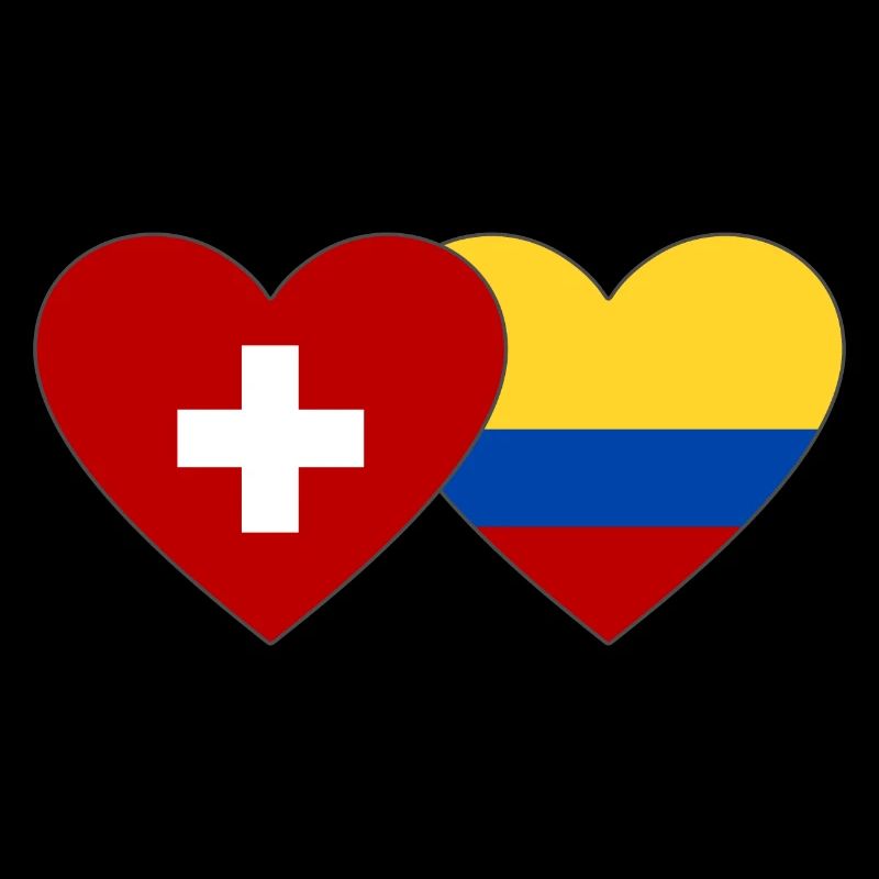 Suisse Colombie Drapeau Coeur