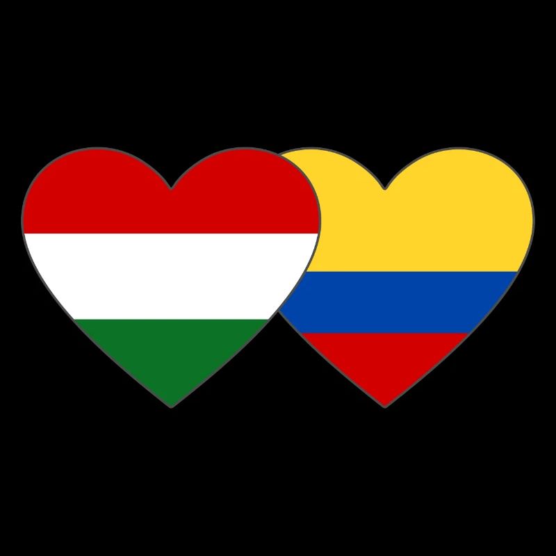 Ungarn Kolumbien Flagge Herz