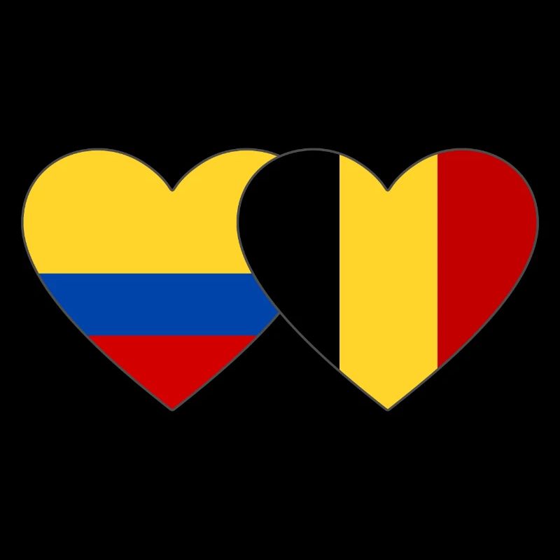 Colombie Belgique Drapeau Coeur