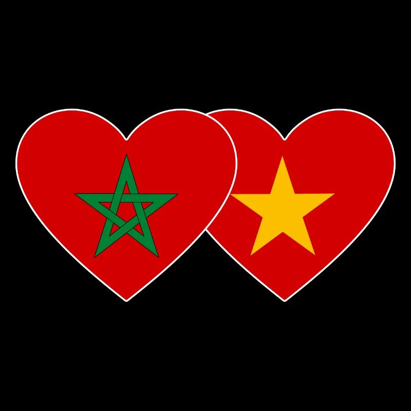 Marokko Vietnam Flagge Herz
