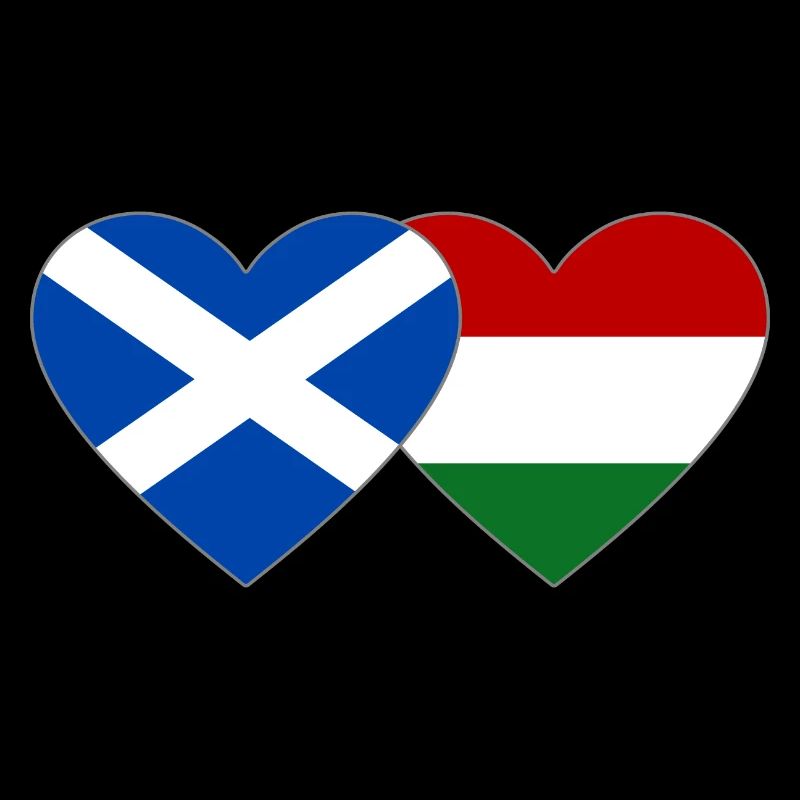 Schottland Ungarn Flagge Herz