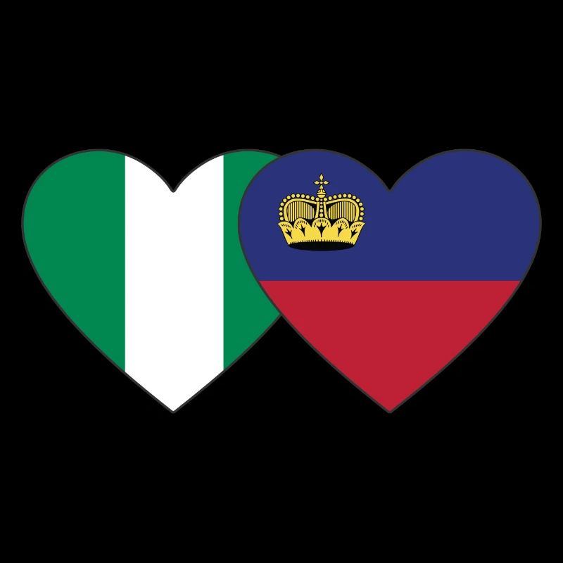 Nigeria Liechtenstein Drapeau Coeur