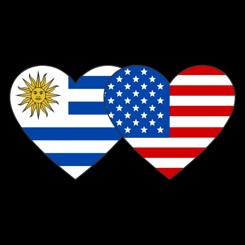Uruguay USA Flagge Herz